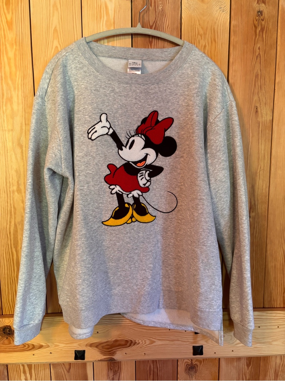 XXL Disney Minnie Mouse Gray Crewneck Sweatshirt - Women's